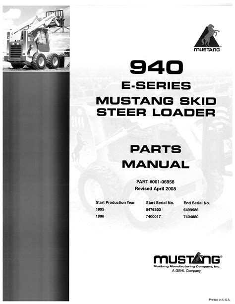 mustang 940e serial number